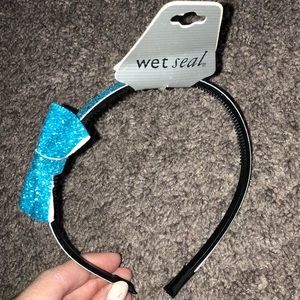 Wet Seal Glitter Headband With Bow, New